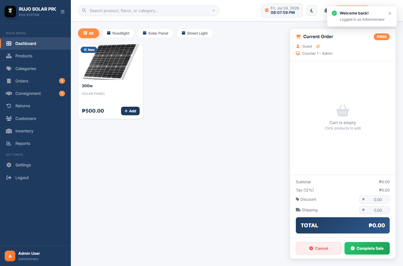 WEMAKE POS dashboard